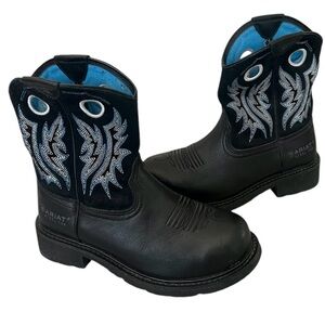 Ariat Black and Blue Ankle Boots